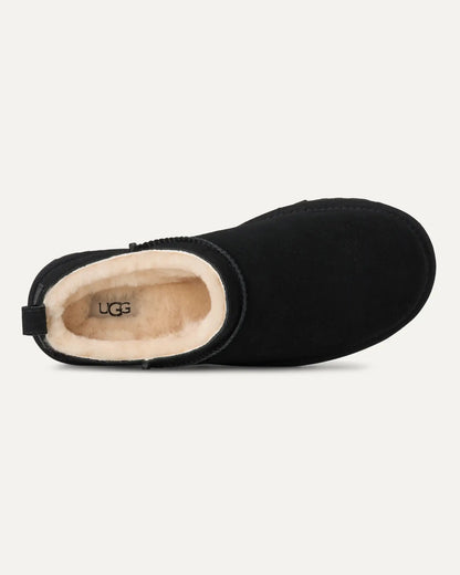 UGG Classic Micro Womens Boots in Black -  Top view