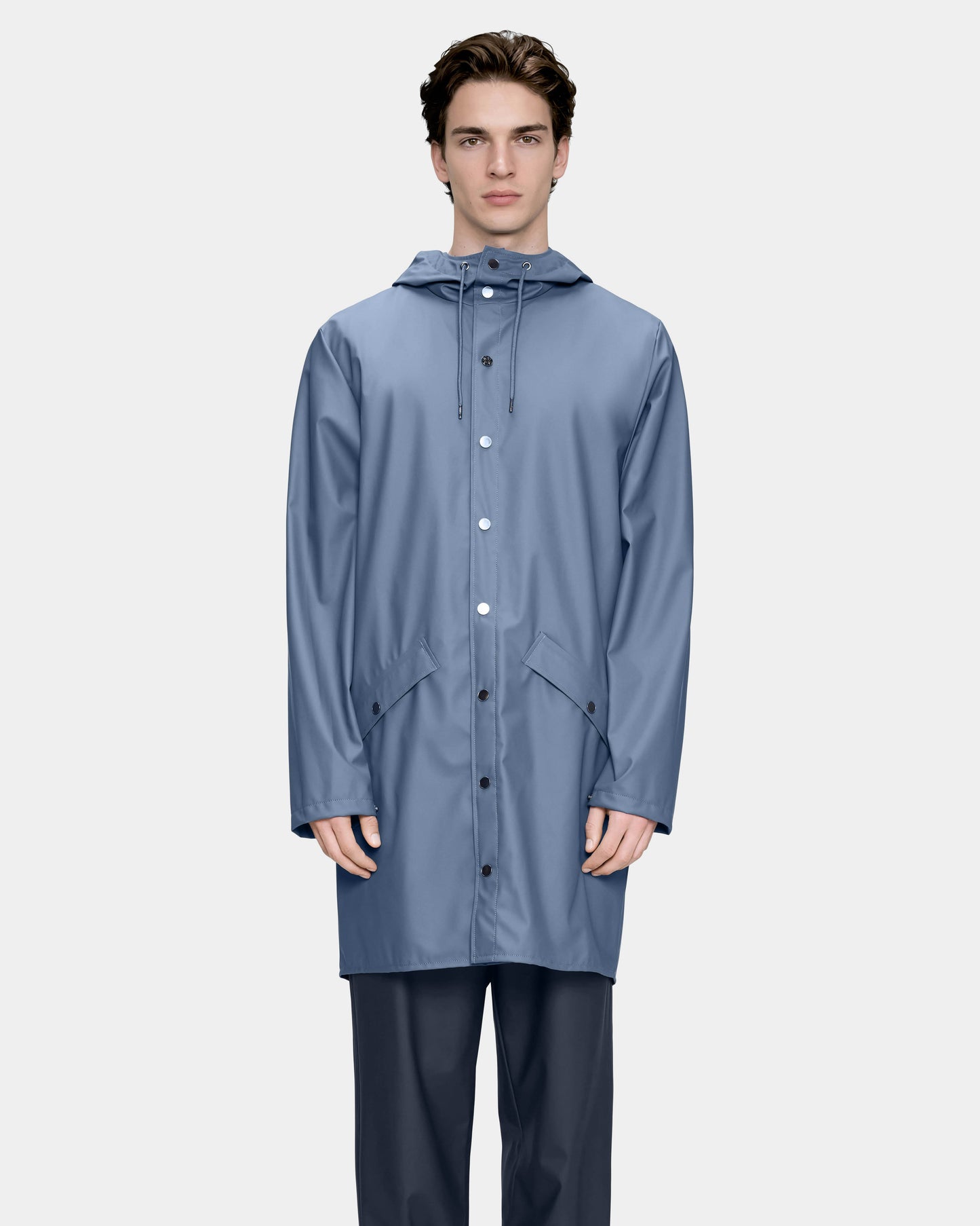 Rains Long Unisex Jacket - 172 Blue Dusk