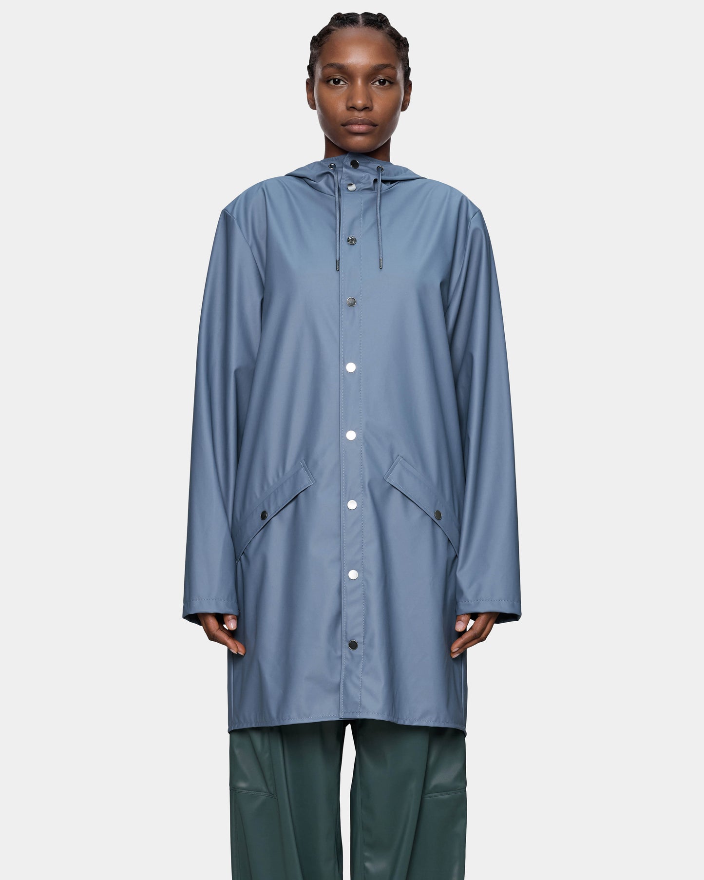 Rains Long Unisex Jacket - 172 Blue Dusk