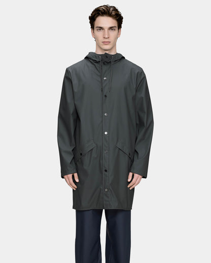 Rains Long Unisex Jacket - 153 Dark Grey