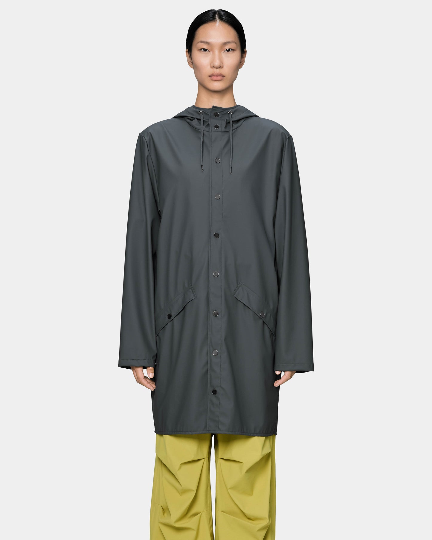 Rains Long Unisex Jacket - 153 Dark Grey