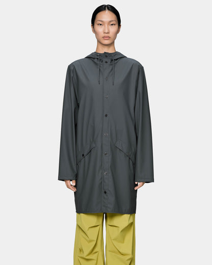Rains Long Unisex Jacket - 153 Dark Grey