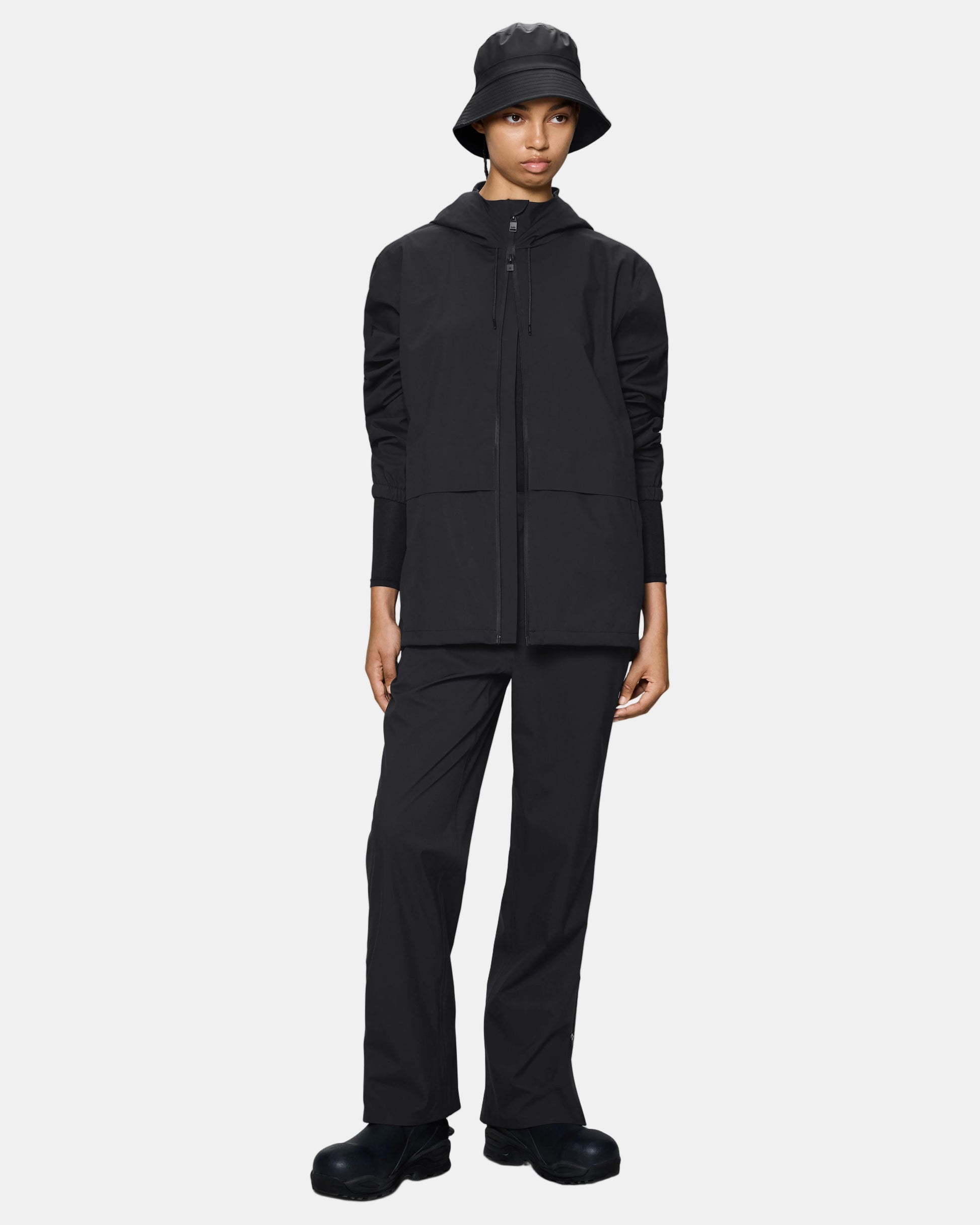 Rains Suva Hardshell Pocket Jacket - 01 Black | CHO | Designer Unisex Jackets
