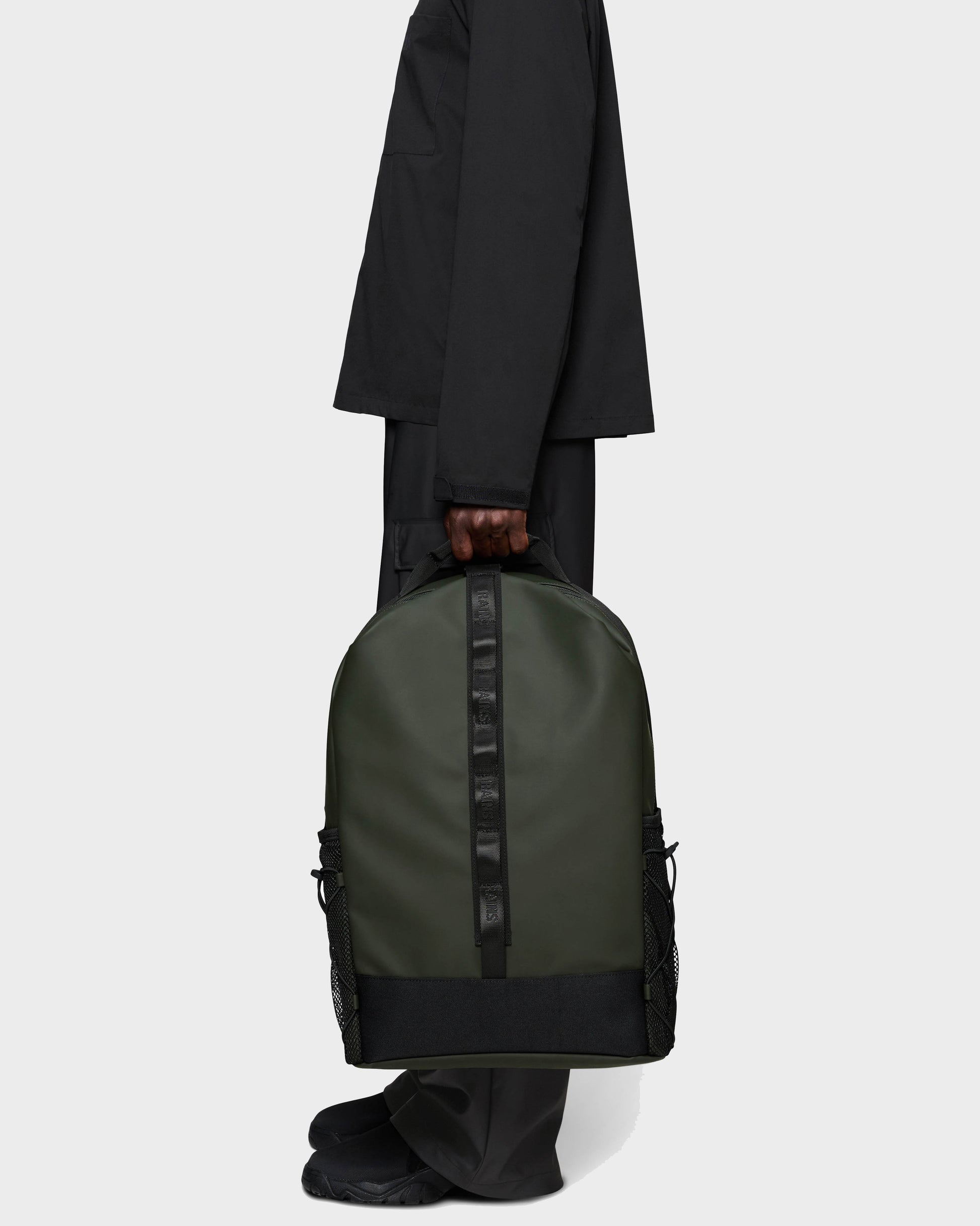 Rains Trail Clip Front Backpack - 03 Green | CHO | Designer Unisex Bags