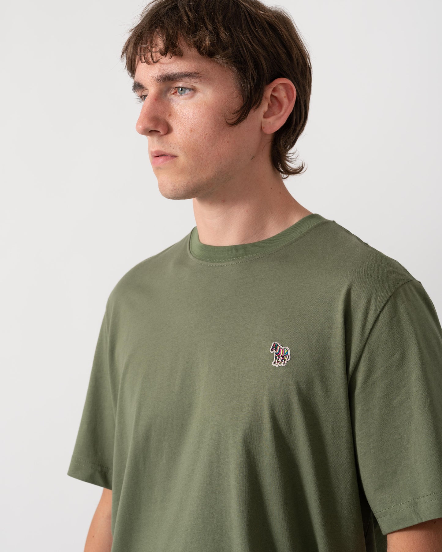 PS Paul Smith Mens Organic Cotton Zebra Logo T-Shirt - 35E Green