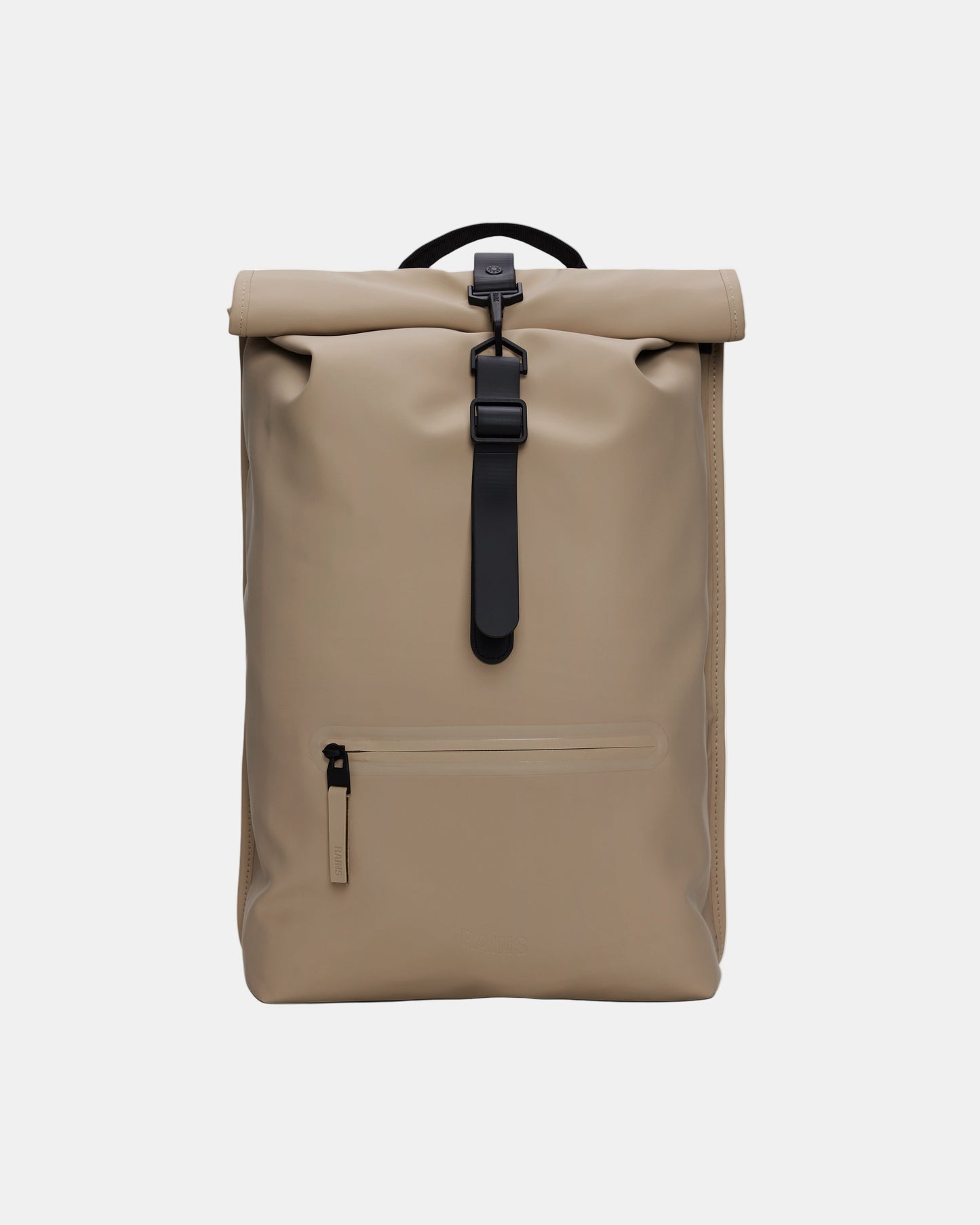 Rains Unisex Rolltop Rucksack - Beige 133 - CHO - Designer Unisex Bags