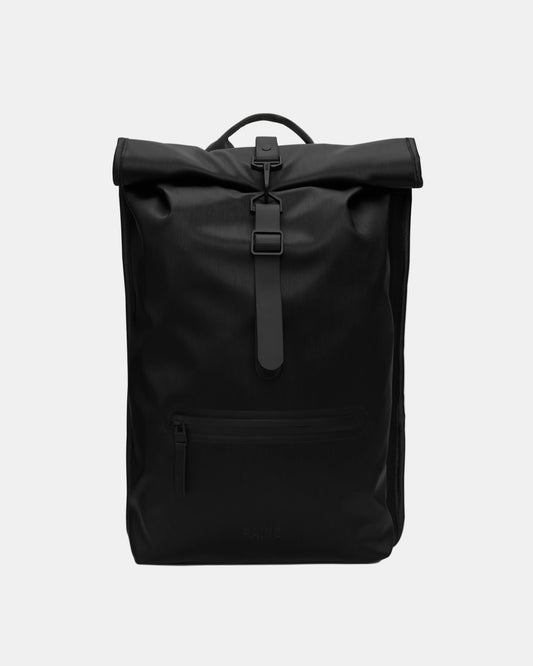 Rains Unisex Rolltop Rucksack - 84 Black Grain