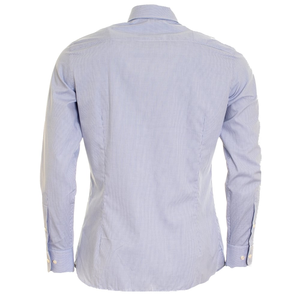 Gingham Placed Stripe Mens Shirt