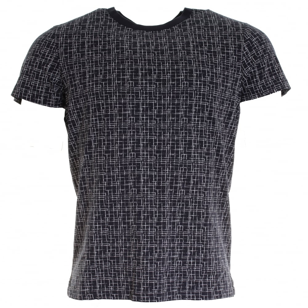 Samsoe & Samsoe Balfrin O-N SS Mens Top - Blue Cross Aop