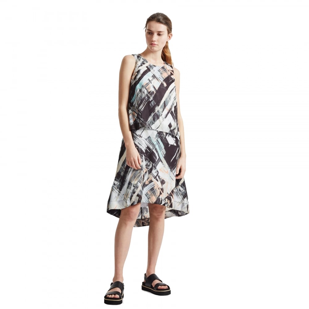 Great Plains Pastel Paint Layered Womens Dress