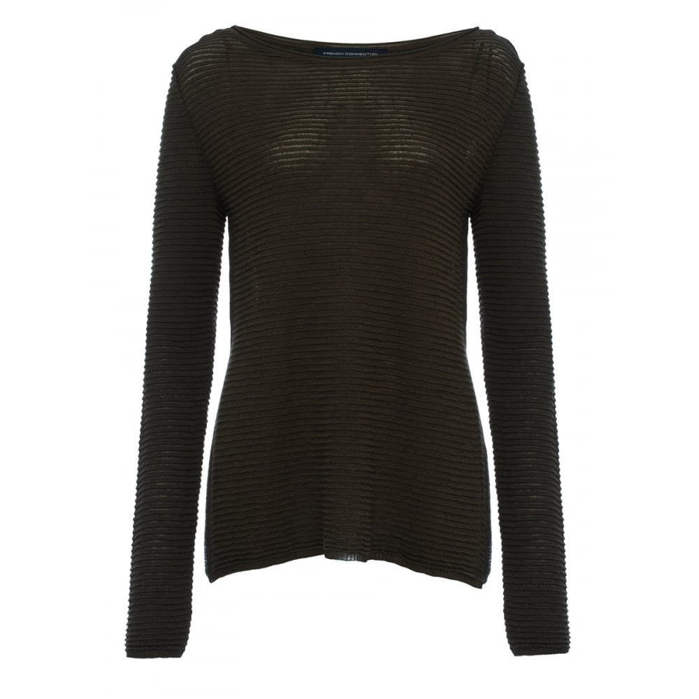 French Connection Richter Knits Long Sleeve Slash-Neck Womens Jumper