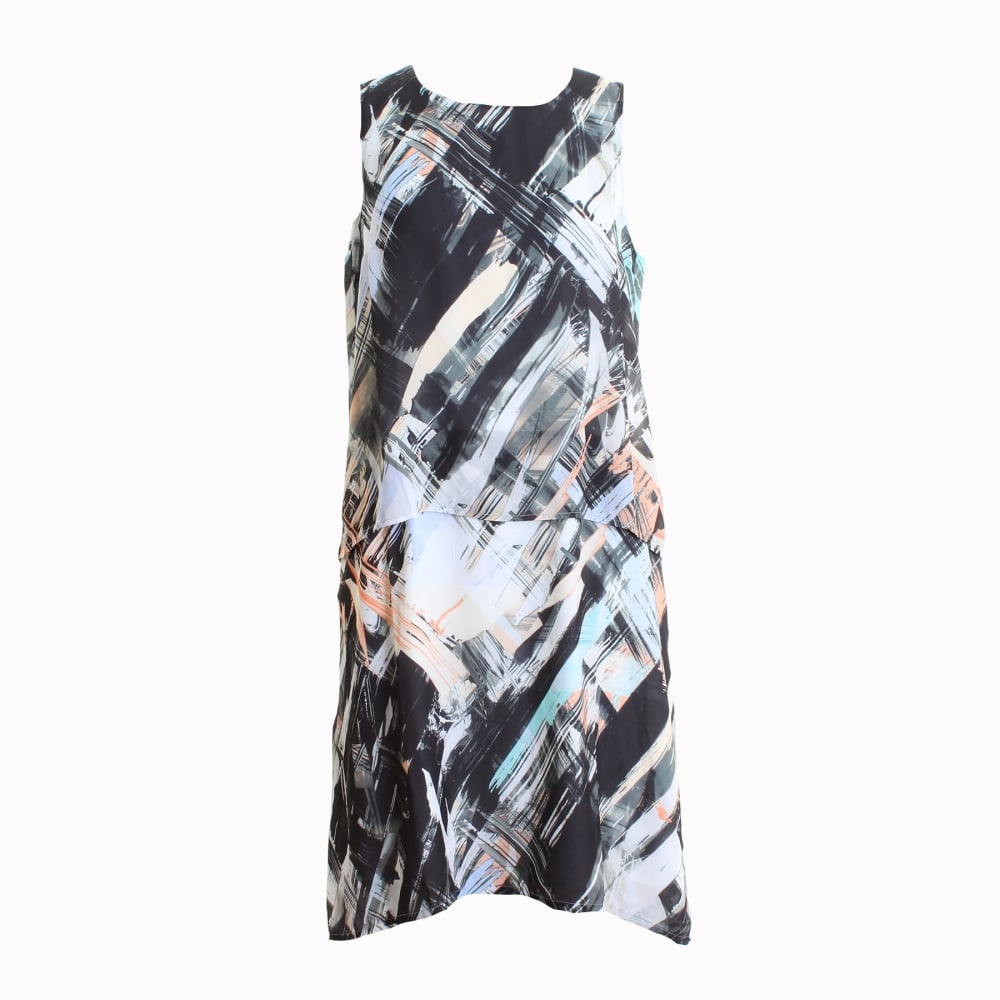 Great Plains Pastel Paint Layered Womens Dress