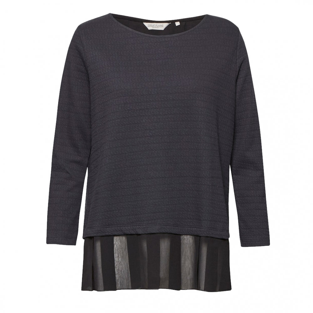 Great Plains Ripple Jersey Pleated Hem Womens Tee