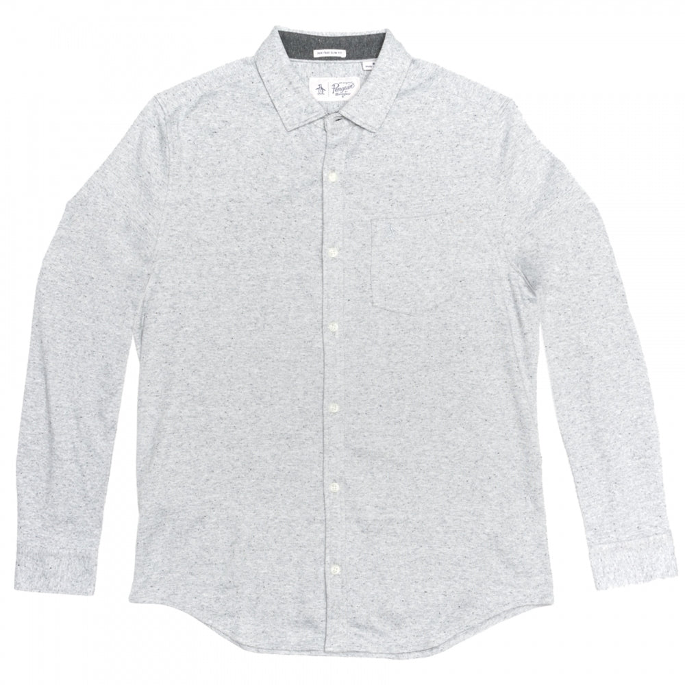 Original Penguin Long Sleeve Knitted Nep Mens Shirt