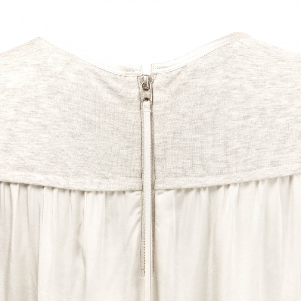 Maison Scotch S/S Zip Closure Womens Top - Grey Melange