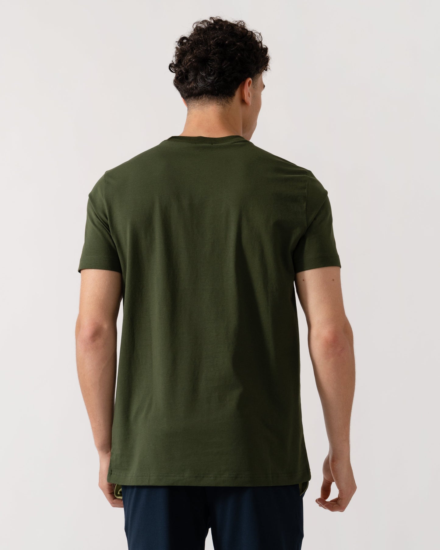 BOSS Green Tee Mens Stretch Cotton T-Shirt with Contrast Logo - Open Green 355
