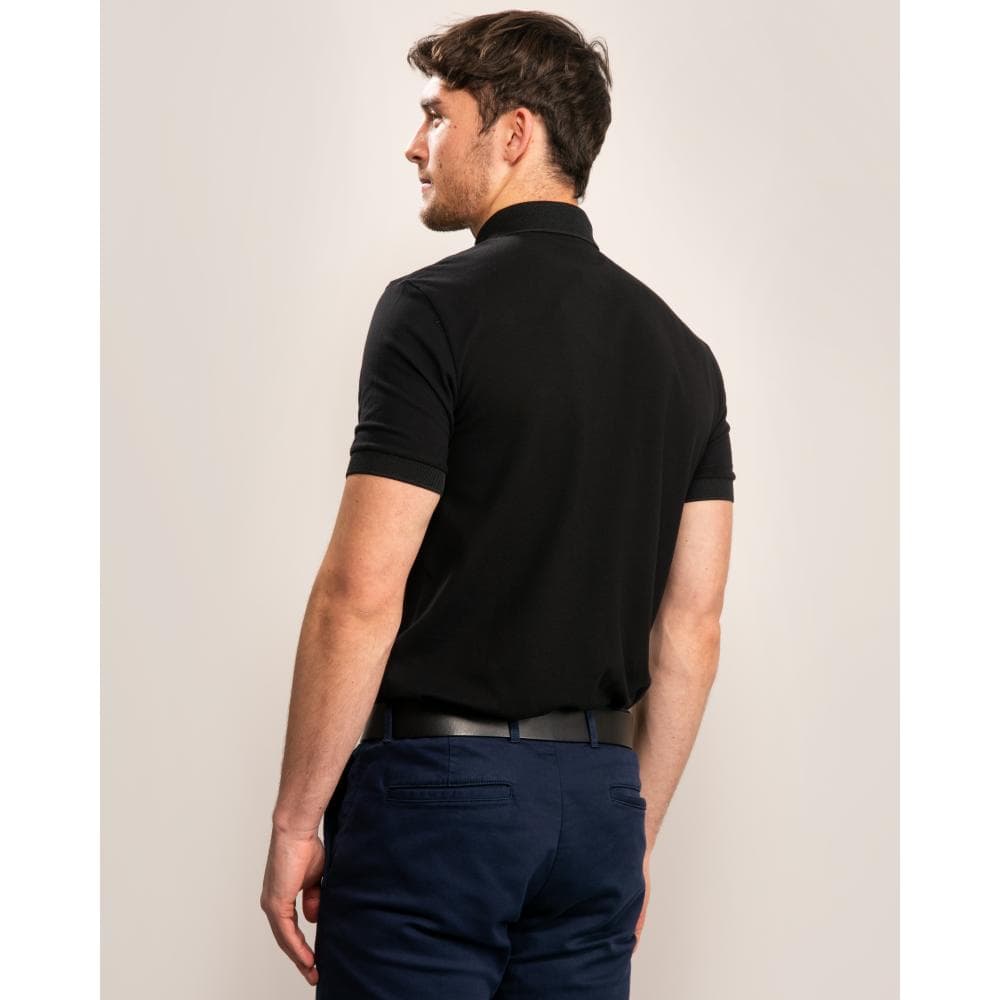 Armani Exchange Mens Short Sleeve Micro Logo Polo Shirt - Black 1200