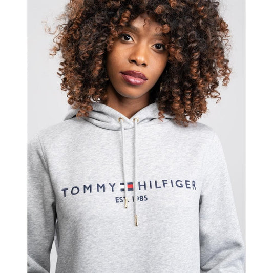 Tommy Hilfiger Heritage Logo Womens Hoodie - Light Grey Htr