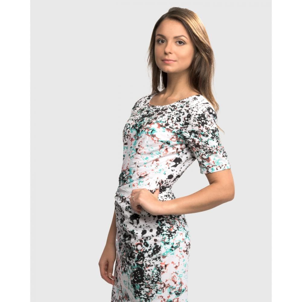 Great Plains Miquita Marble Rouched Womens Dress