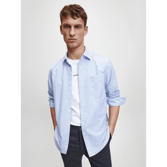 Calvin Klein Mens Button Down Heather Top