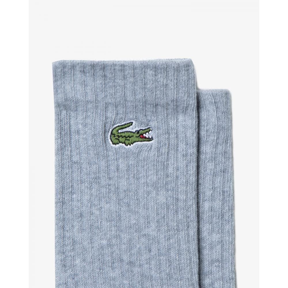 Lacoste 3 Pack Sport Mens High Cut Socks - Silver Chine/White-Black P0F