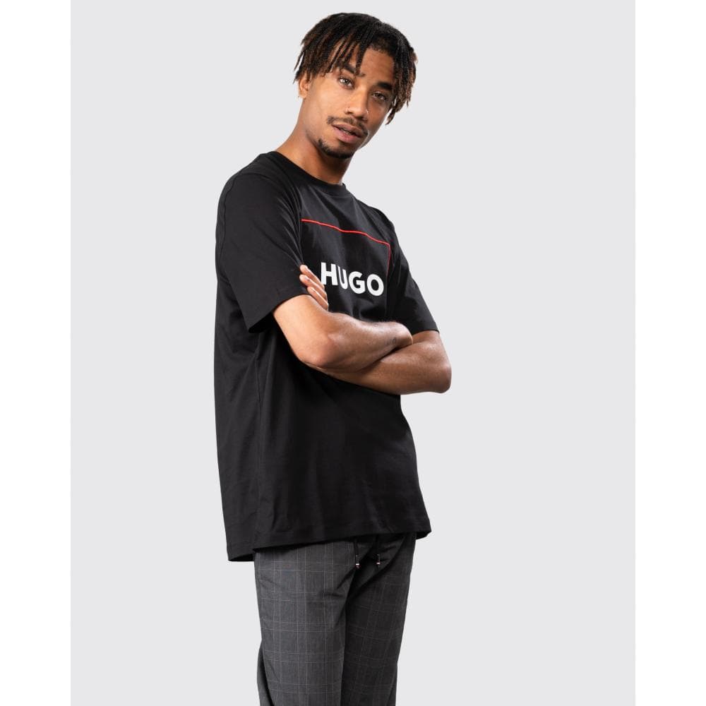 HUGO Dumex Box Logo Mens T-Shirt - Black 001