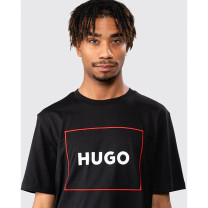 HUGO Dumex Box Logo Mens T-Shirt - Black 001