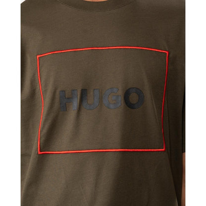 HUGO Dumex Box Logo Mens T-Shirt - Dark Green 303