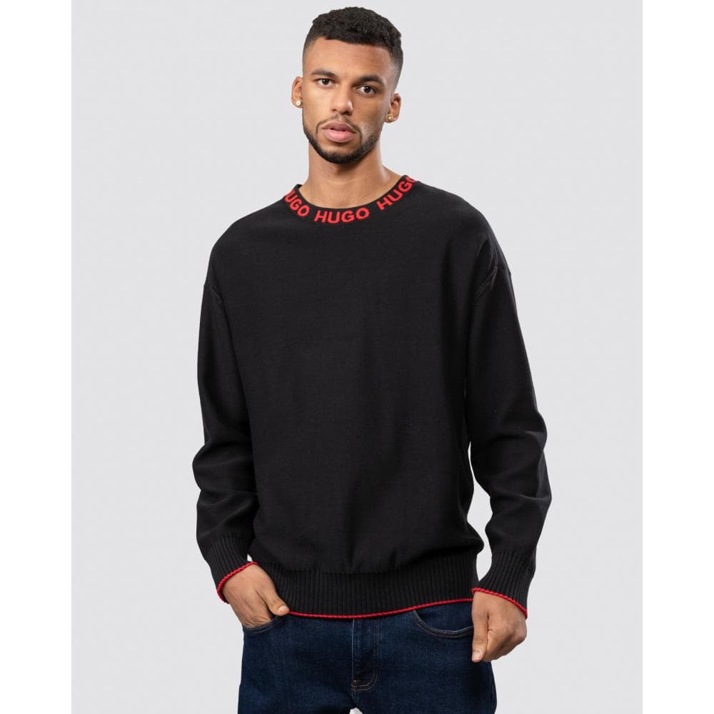 HUGO - Oversized-fit sweater with ombré stripes - Blue HUGO - Oversized-fit sweater with ombré stripes - Blue
