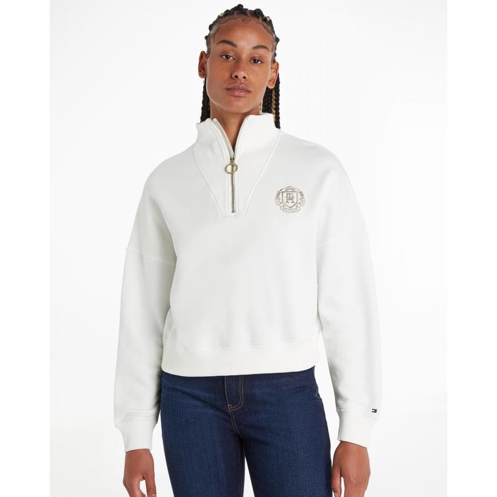 Tommy Hilfiger Relax Small Crest Womens Half-Zip Sweatshirt