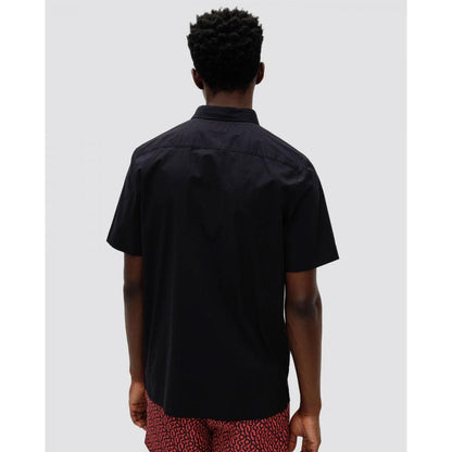 HUGO Ebor Relaxed Fit Mens Stretch Cotton Shirt - Black 001