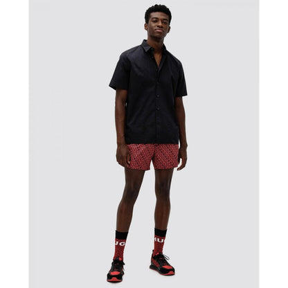 HUGO Ebor Relaxed Fit Mens Stretch Cotton Shirt - Black 001