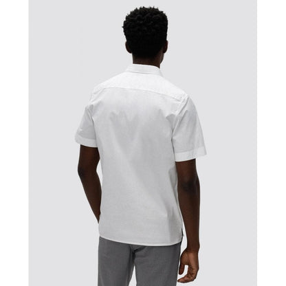 HUGO Ebor Relaxed Fit Mens Stretch Cotton Shirt - Open White 199