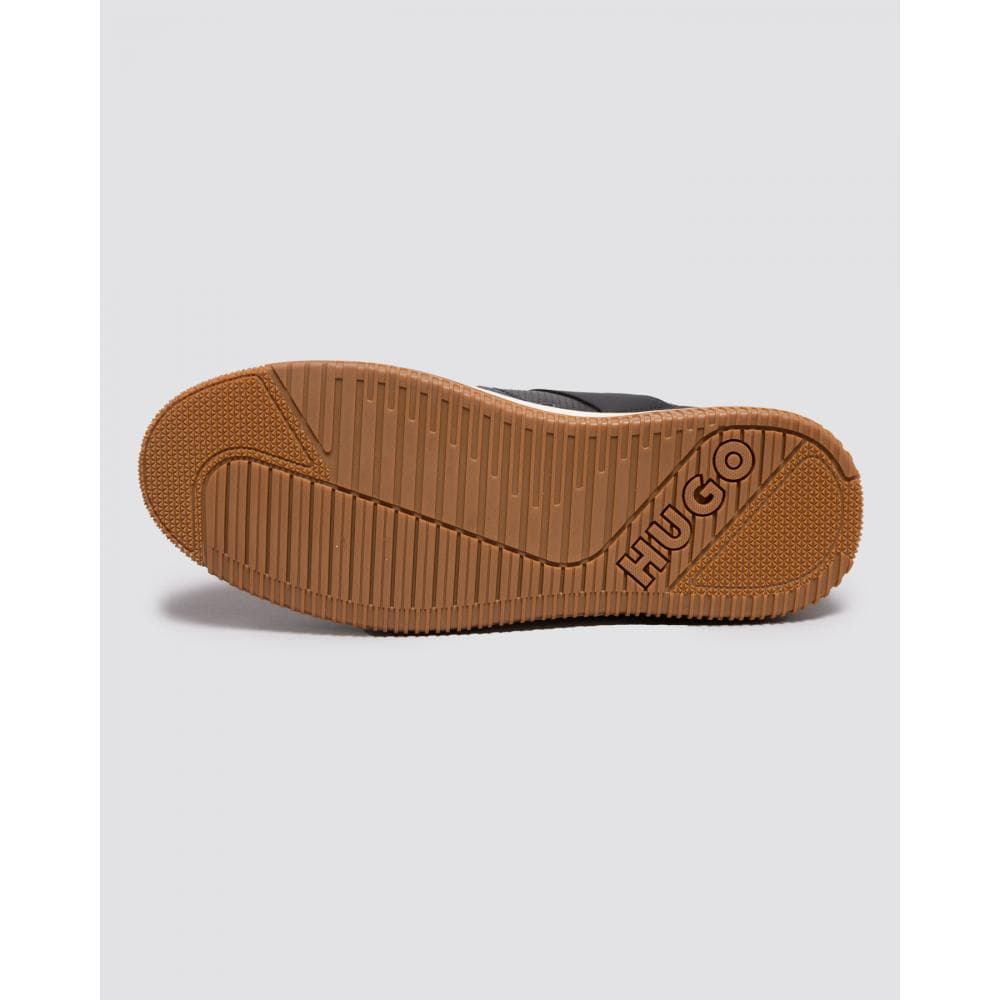 HUGO Kilian_Tenn Mens Mixed-material trainers with bonded leather and perforations - Black 001