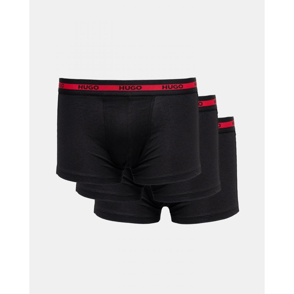 HUGO Planet 3-Pack Stretch-Cotton Logo Waistband Trunks NOS