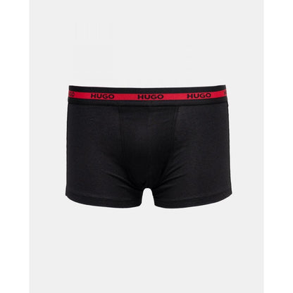 HUGO Planet 3-Pack Stretch-Cotton Logo Waistband Trunks - Black 002