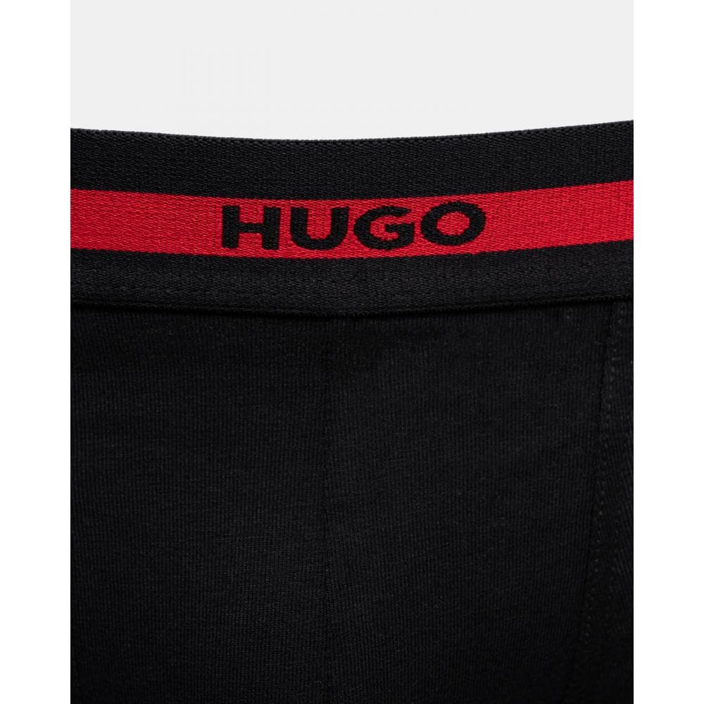 HUGO Planet 3-Pack Stretch-Cotton Logo Waistband Trunks - Black 002