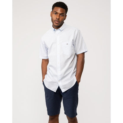 GANT Mens Regular Fit Short Sleeve Poplin Gingham Shirt