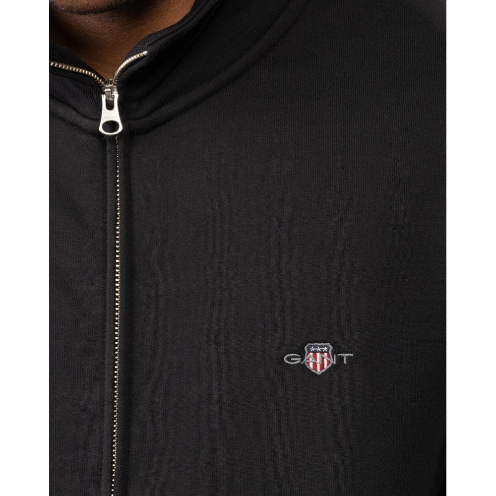 GANT Mens Regular Fit Shield Logo Full Zip Sweatshirt - 5 Black
