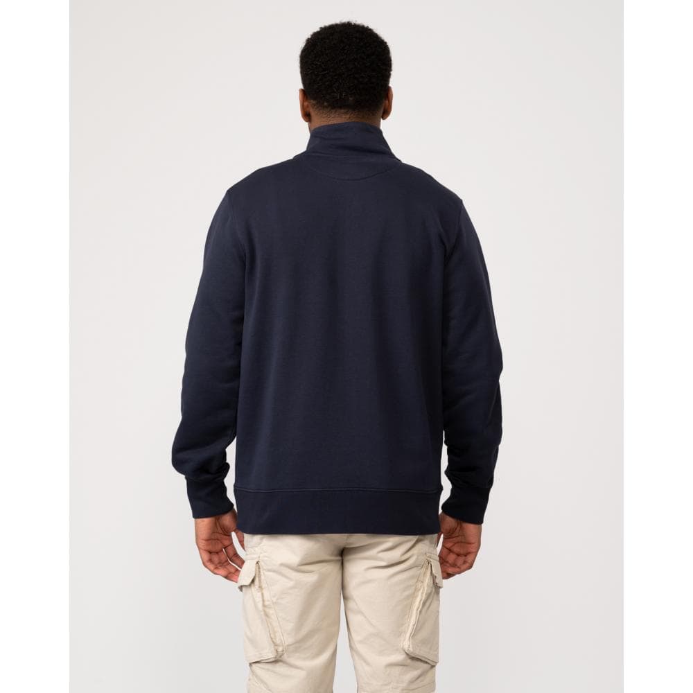 GANT Mens Regular Fit Shield Logo Full Zip Sweatshirt - 433 Evening Blue