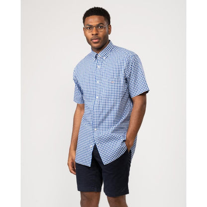 GANT Mens Regular Fit Short Sleeve Poplin Gingham Shirt