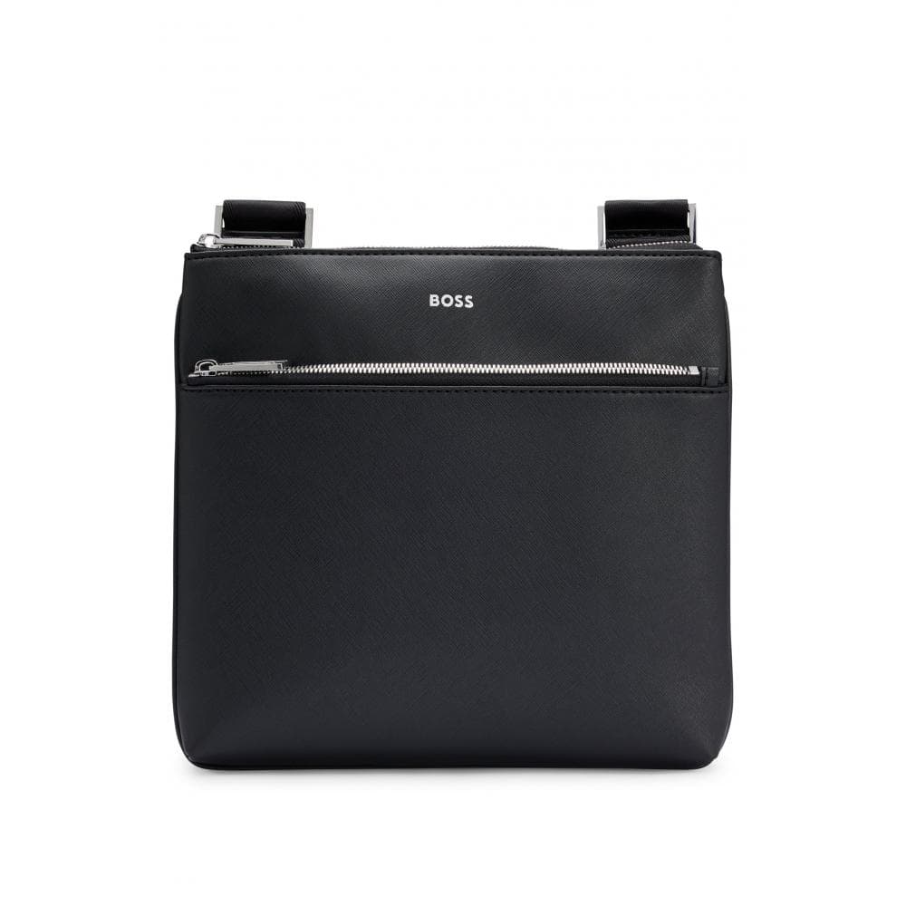 BOSS Orange Zair-S Mens Structured Leather Envelope Bag With Logo Detail