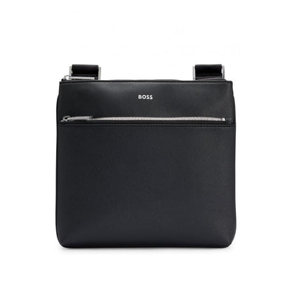 BOSS Orange Zair-S Mens Structured Leather Envelope Bag With Logo Detail