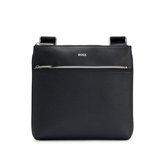 BOSS Orange Zair-S Mens Structured Leather Envelope Bag With Logo Detail