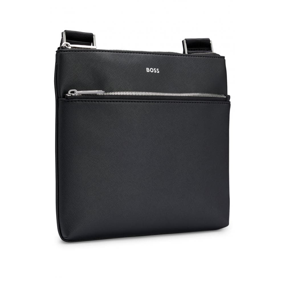 BOSS Orange Zair-S Mens Structured Leather Envelope Bag With Logo Detail