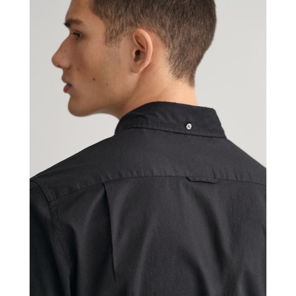 GANT Mens Slim Fit Long Sleeve Poplin Shirt - 5 Black