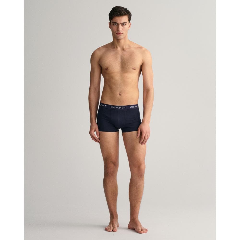 GANT 3-Pack Mens Cotton Jersey Trunks - 410 Marine