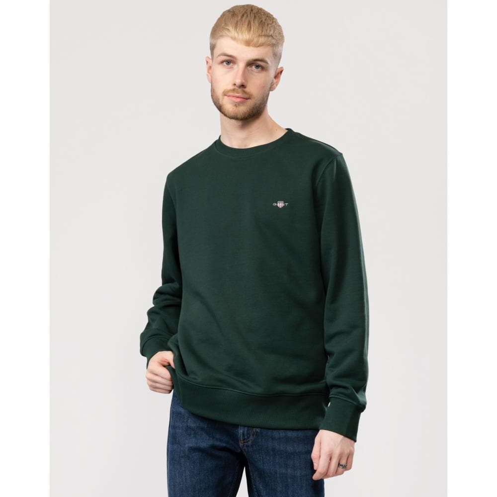 GANT Mens Regular Fit Shield Logo Crew Neck Sweatshirt