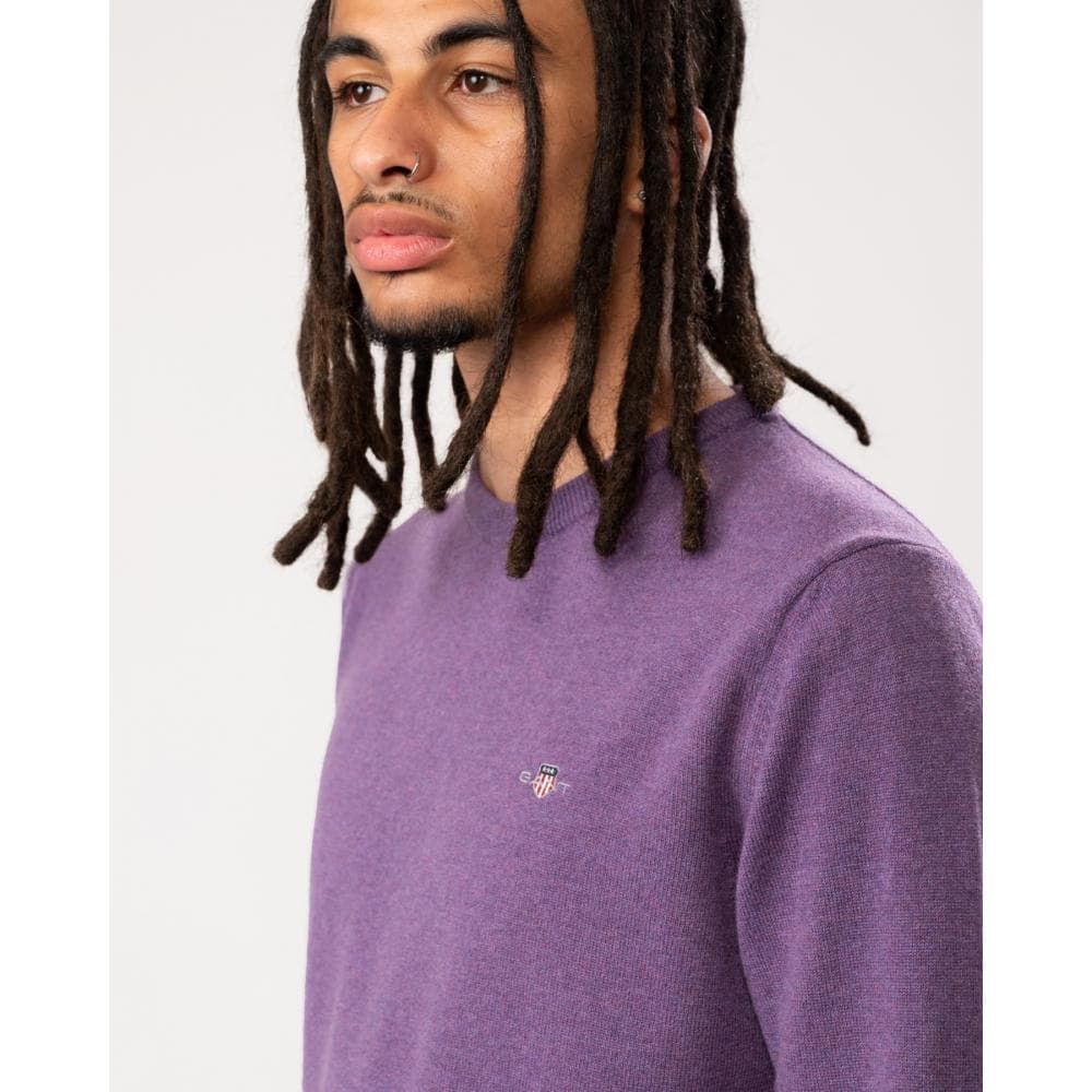 GANT Mens Superfine Lambswool Crew Neck Jumper - 538 Lilac