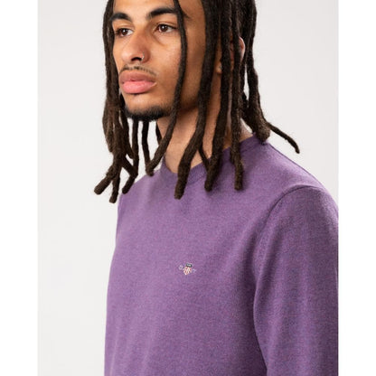 GANT Mens Superfine Lambswool Crew Neck Jumper - 538 Lilac